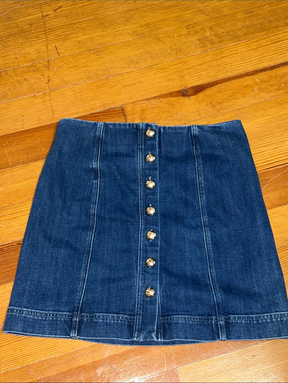 Talbots Denim Button-Front Mini Skirt